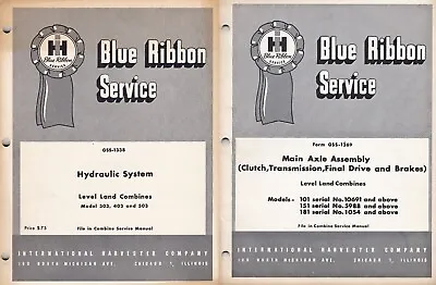 Buy IH Blue Ribbon Service Manuals Land Level Combines 303 403 503 Lot Of 3 Gpr1 • 12.69$
