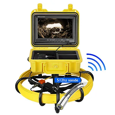 Buy 100ft Sewer Camera 512Hz Sonde Transmitter Self Leveling Endoscope 9  16GB DVR • 930.90$