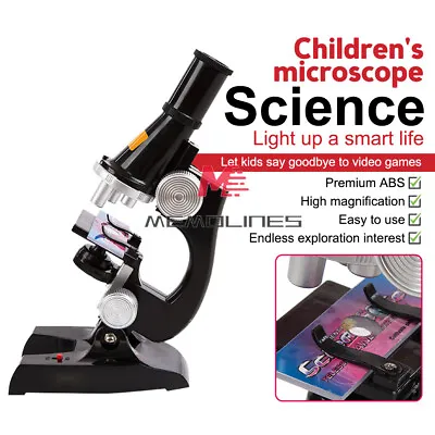 Buy Portable Compound Student Microscope Set Science Experiment For Children 450x • 17.45$