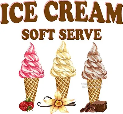 Buy Ice Cream Soft Serve DECAL Food Truck Concession Sticker  (CHOOSE SIZE) • 16.99$