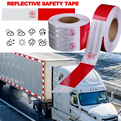 Buy Reflective Trailer Tape Red White Truck Warning Tape Conspicuity Sign Safety Car • 9.95$