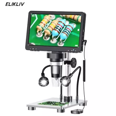 Buy Elikliv 1200X Digital Microscope With Screen 7  LCD 12MP For Electronics Repair • 75.99$