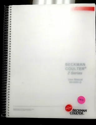 Buy Beckman Coulter Z Series Particle Counter User Manual 9914591-D • 90$