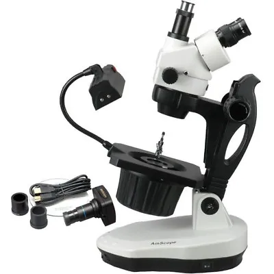 Buy AmScope 3.5X-90X Advanced Jewel Gem Microscope + 10MP Digital Camera • 1,893.99$