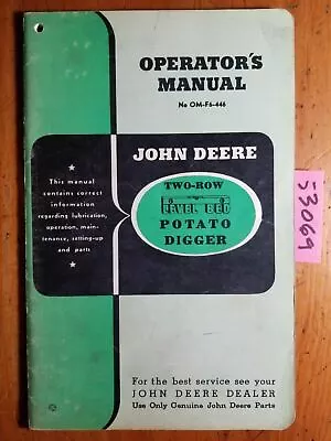 Buy John Deere 2 Two-Row Level Bed Potato Digger Owner Operator & Parts Manual 4/46 • 25$