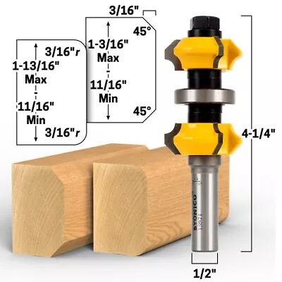 Buy Dual Surface Adjustable Edge Forming Router Bit - 1/2  Shank - Yonico 13971 • 36.95$