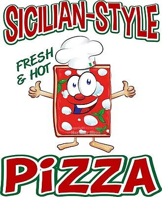 Buy Sicilian Style Pizza DECAL (CHOOSE SIZE) Square Food Truck Concession Sticker • 12.99$
