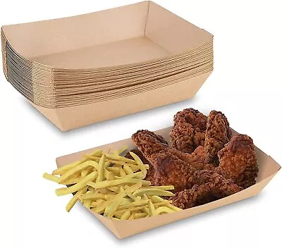 Buy MT Products 5 Lb Brown Paper Food Trays / Small Paper Boats - Pack Of 50 • 19.49$