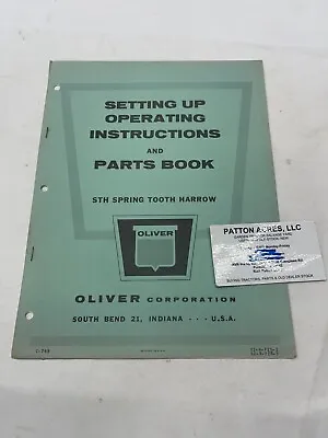 Buy Setting Up Operating Instr Parts Book For Oliver Model STH Spring Tooth Harrow • 9$