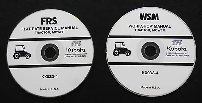 Buy Genuine Kubota Kx033-4 Excavator Tractor Service Repair Manual Set On Cd • 49.16$
