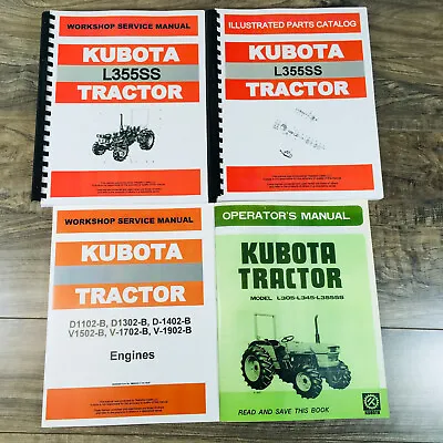 Buy Kubota L355Ss Shuttle Shift Tractor Service Manual Parts Catalog Operators Set • 66.97$