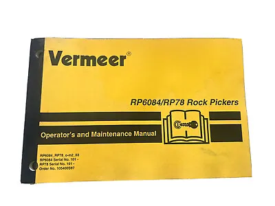 Buy Vermeer RP6084/RP78 Rock Picker Operators And Maintenance Manual • 39.99$