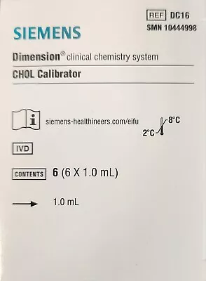Buy DC16 Siemens Dade Dimension (CHOL) Cholesterol Calibrator Level 1-3 (3x1.0mL) • 65$
