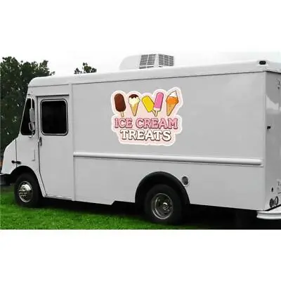 Buy SignMission 8 In. Ice Cream Treats Concession Decal Sign - Cart Trailer Stand... • 17.68$