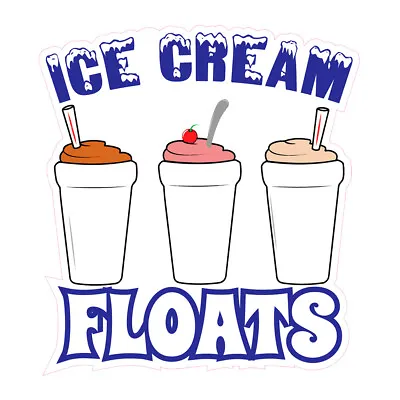 Buy Food Truck Decals Ice Cream Floats Retail Concession Concession Sign Blue • 11.99$