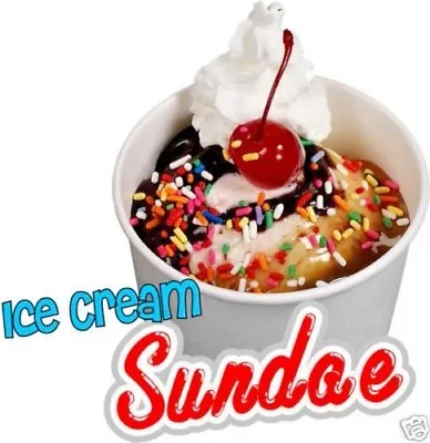 Buy Ice Cream Sundae Decal 14  Food Truck Concession Vinyl Menu Sticker • 16.99$