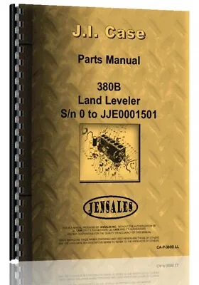 Buy Case 380B CK Construction King Land Leveler Parts Manual Catalog SN 0-JJE0001501 • 73.99$