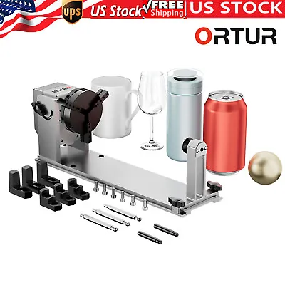 Buy Ortur Laser Engraver Rotary Roller Chuck 360° Y-Axis CO2 Diode Cylindrical Cans • 131.40$