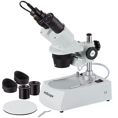 Buy AmScope SE306R-PZ-E 20X-40X-80X Stereo Two Light Microscope With USB Camera • 229.99$