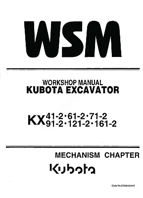 Buy Mini Excavator Technical Workshop Repair Manual 383678 Kubota Kx71-2 • 9$