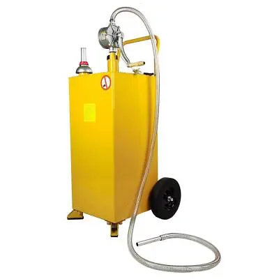 Buy 30 Gallon Gas Caddy Fuel Diesel Transfer Tank Rotary Pump Oil Container Hose • 163.77$