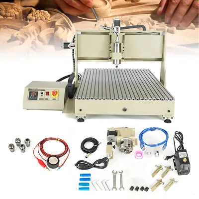Buy 2200W 4Axis 6090 Router Engraver CNC Mill Drill Carving Machine USB +Handwheel • 2,219$