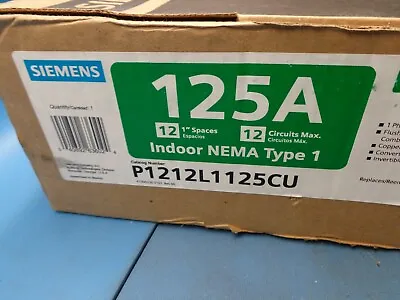 Buy (1) SIEMENS P1212L1125CU Breaker Panel Indoor Load Center 125A 120V / 240V 12 1  • 49.49$