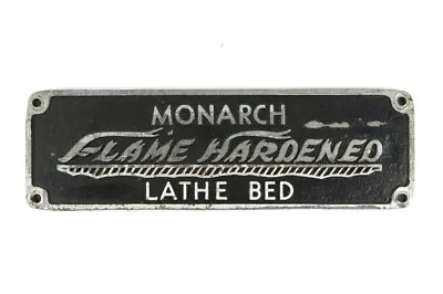 Buy Monarch 10ee Lathe Flame Hardened Bed 7-1/8  X 2-1/4   Metal Logo Badge Emblem • 99.99$