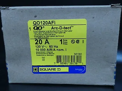 Buy New Square D 20 Amp Arc-d-tect Arc Fault Circuit Breaker 120 Vac 1 Pole Qo120afi • 25$