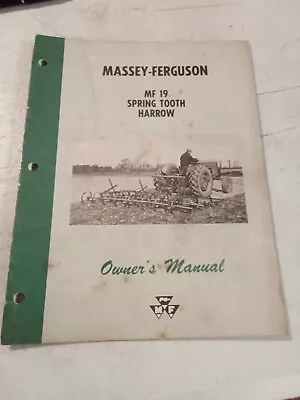 Buy Vintage 1962  Massey Ferguson Mf 19 Spring Tooth Harrow Owners Manual  • 15.95$