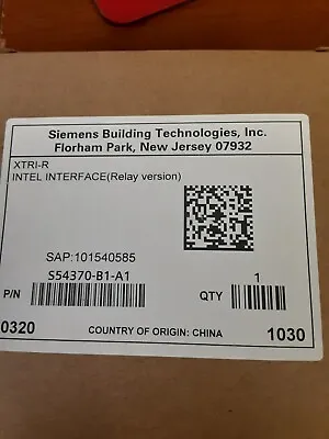 Buy Siemens Xtri-r Intel Interface (relay Version) S54370-b1-a1 Sap 101540585 • 125$