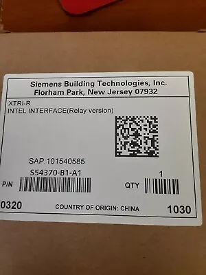 Buy Siemens Xtri-r Intel Interface (relay Version) S54370-b1-a1 Sap 101540585 • 150$