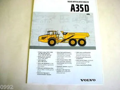 Buy Volvo A35D 6x6 Articulated Truck Brochure • 20$