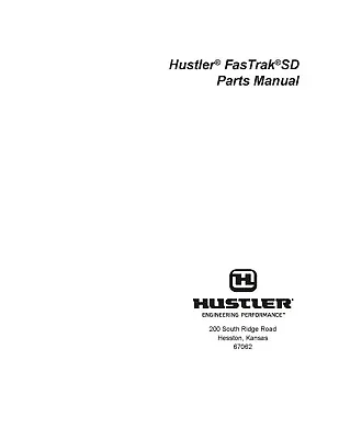 Buy Service Parts Manual Fits Hustler FasTrak SD Zero Turn Lawn Mower SD72 • 6.97$
