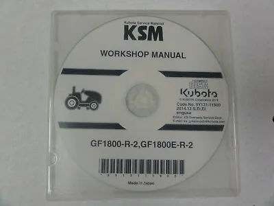 Buy Kubota GF1800-R-2 GF1800E-R-2 Riding Mower Repair Service Workshop Manual CD • 12$