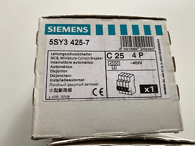 Buy Siemens Power Switch 400v 4.5ka, 4 Pin, C, 25a, D = 70mm • 76.92$