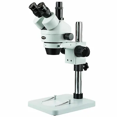 Buy AmScope 7X-45X Zoom Trinocular Stereo Microscope With Table Pillar Stand • 278.39$