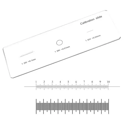 Buy Stage Micrometer 0.1 0.05 0.01 Mm Scale Ruler Calibration Slide For Microscope • 16.90$