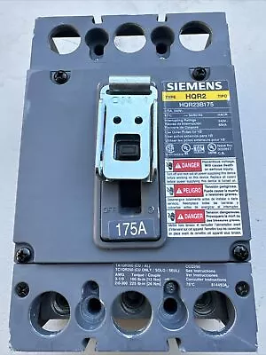 Buy Siemens HQR23B175 3-Pole 175A Thermal Circuit Breaker • 250$