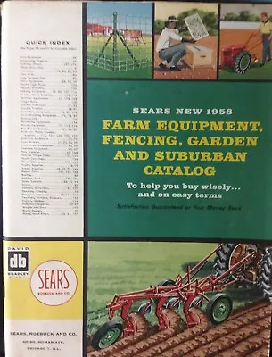 Buy Sears Db 1958 Suburban-Farm Catalog Color Lawn Garden Tractor Tools Tiller Saw • 110.46$