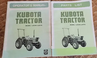 Buy Original KUBOTA Tractor L235 L275 Operators Manual & Parts List Booklets • 28.50$
