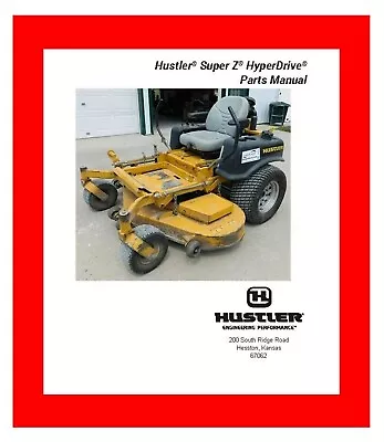 Buy Replacement Parts Manual Hustler Super Z Zero Turn Lawn Mower Hyper Drive 934 • 8.21$