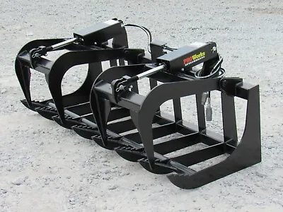 Buy 66  Dual Cylinder Root Grapple Bucket Attachment Fits Skid Steer Quick Attach • 1,494.99$