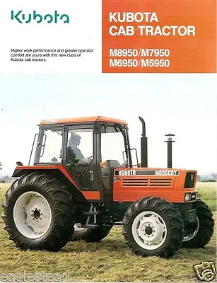Buy Farm Tractor Brochure - Kubota - M5950 M6950 M7950 M8950 CAB - 1992 (FB593) • 10.17$