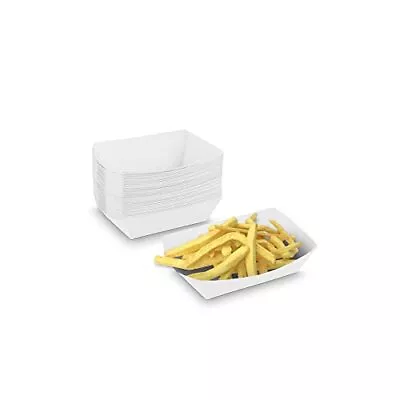 Buy MT Products Plain White Paper Food Trays - 1 Lb. Paper Food Boats Disposable ... • 25.49$