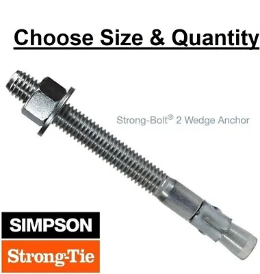 Buy Zinc Plated Simpson Strong Bolt 2 II Concrete Wedge Anchor STB2 ALL SIZES • 19.99$