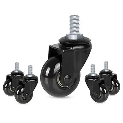 Buy 2 Inch Office Chair Casters Wheel With 3/8 16UNC Threaded Stem Heavy Duty Black • 35.74$