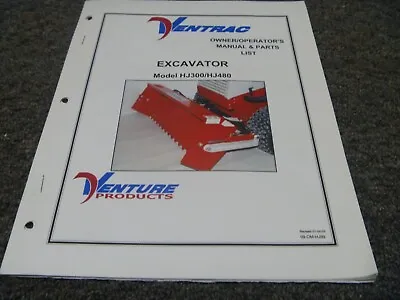 Buy Ventrac HJ300 HJ480 Excavator Parts Catalog & Owner Operator Manual OM-HJ99 • 126.78$