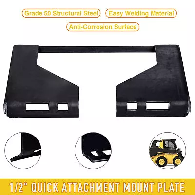 Buy 1/2  Quick Attachment Mount Plate Bobcat Kubota Skid Steer Grade 50 Steel • 133.01$