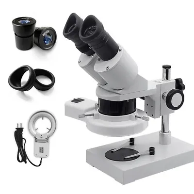 Buy 20X 40X Binocular Stereo Microscope W/ Ring Lamp For PCB Soldering Dissecting • 86.52$